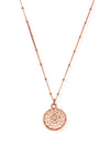 Chlobo Bobble Chain Moon Flower Necklace, Rose Gold