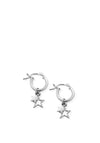 ChloBo Double Star Small Hoop Earrings, Silver