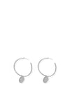 ChloBo Moon Flower Hoop Earrings, Silver