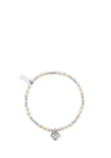 ChloBo Heart of Love Pearl Bracelet, Silver