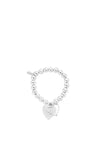 Chlobo Medium Ball Open & Decorated Heart Bracelet, Silver