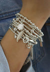 Chlobo Mini Noodle Ball Flower Bracelet, Silver