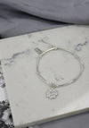 Chlobo Mini Noodle Ball Flower Bracelet, Silver