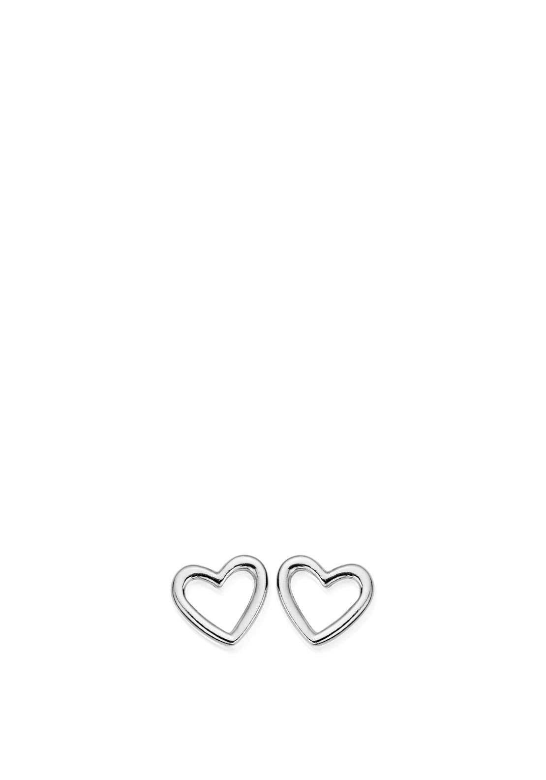 ChloBo Open Heart Stud Earrings, Silver
