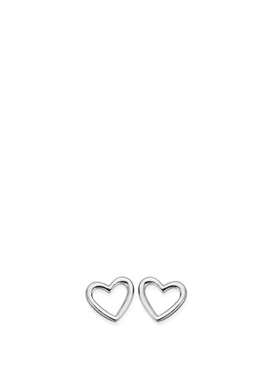 ChloBo Open Heart Stud Earrings, Silver