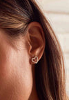 ChloBo Open Heart Stud Earrings, Silver