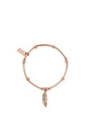 ChloBo Mini Noodle Ball Filigree Feather Bracelet, Rose Gold