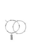 ChloBo Wisdom and Guidance Set of 2 Bracelets, Silver