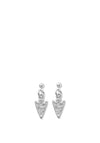 ChloBo Arrow Head Drop Earrings, Silver