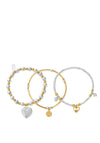 Chlobo Two-Toned Compassion Stack Bracelet, Silver & Gold
