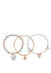 Chlobo Two-Toned Compassion Stack Bracelet, Silver & Rose Gold