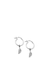 ChloBo Didi Feather Hoop Earrings, Silver