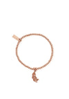 ChloBo Cute Charm Feather Heart Bracelet, Rose Gold