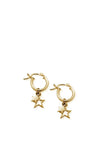 ChloBo Small Double Star Hoop Earrings, Gold