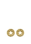 ChloBo Sparkle Star in Circle Stud Earrings, Gold