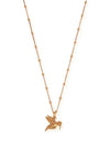 ChloBo Bobble Chain Hummingbird Necklace, Rose Gold