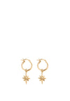 ChloBo Lucky Star Hoop Earrings, Gold