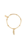 ChloBo Mini Noodle Ball Filigree Feather Bracelet, Gold