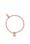 ChloBo Cute Charm Puffed Heart Bracelet, Rose Gold