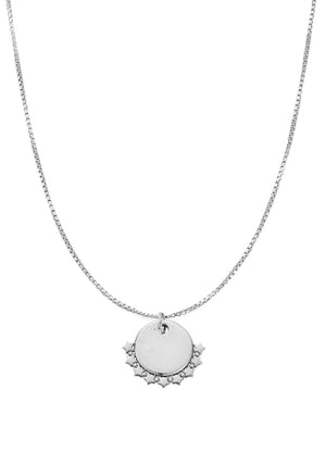 ChloBo Personalised Delicate Box Chain Necklace with Star Charm, Silver