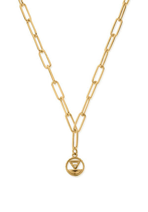 Chlobo Link Chain Earth Necklace, Gold