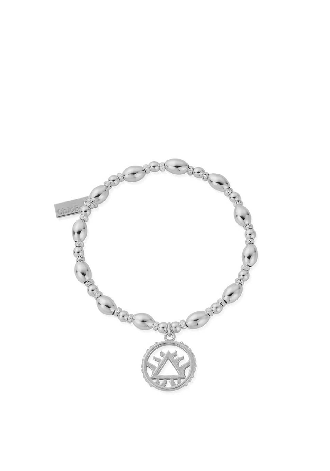 Chlobo Oval Bead Fire Bracelet, Silver