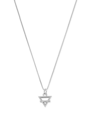 Chlobo Delicate Box Chain Earth Necklace, Silver