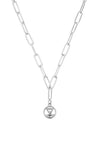 Chlobo Link Chain Earth Necklace, Silver