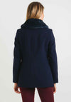 Christina Felix Faux Fur Collar Peacoat, Navy