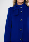 Christina Felix Bow Trim Wool & Cashmere Coat, Royal Blue