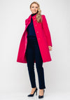 Christina Felix Bow Trim Wool & Cashmere Coat, Hot Pink