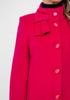 Christina Felix Bow Trim Wool & Cashmere Coat, Hot Pink