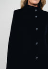 Christina Felix Bow Trim Wool & Cashmere Coat, Black