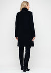 Christina Felix Bow Trim Wool & Cashmere Coat, Black