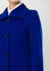 Christina Felix Stitch Trim Wool Rich Coat, Royal Blue