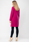 Christina Felix Stitch Trim Wool Rich Coat, Dark Pink