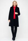 Christina Felix Stitch Trim Wool Rich Coat, Black