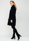 Christina Felix Stitch Trim Wool Rich Coat, Black