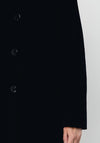 Christina Felix Stitch Trim Wool Rich Coat, Black