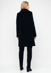 Christina Felix Stitch Trim Wool Rich Coat, Black
