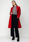 Christina Felix Lapel Collar Wool & Cashmere Coat, Red