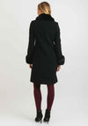 Christina Felix Faux Fur Trim Wool Rich Coat, Black
