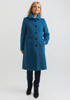 Christina Felix Wool & Cashmere Rich Tailored Coat, Teal Blue