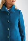 Christina Felix Wool & Cashmere Rich Tailored Coat, Teal Blue