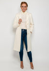 Christina Felix Lapel Collar Long Coat, Winter White