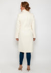 Christina Felix Lapel Collar Long Coat, Winter White