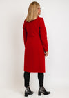 Christina Felix Wool Rich Shawl Collar Long Coat, Red