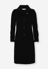 Christina Felix High Shawl Collar Wool Long Coat, Black