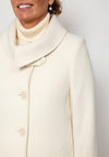 Christina Felix High Shawl Collar Long Coat, Winter White