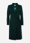 Christina Felix Belted Wool Cashmere Blend Long Coat, Pine Green